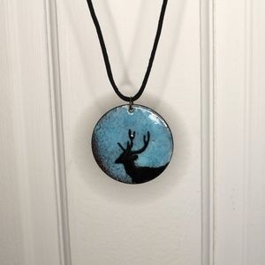 Metal Deer Pendant Necklace